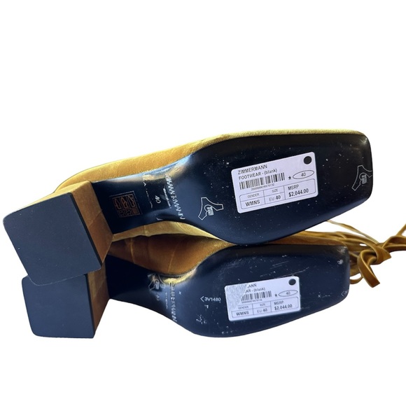 ZIMMERMANN Lace-Up Velvet Ankle Boots - Mustard BRAND NEW Size 40 - Picture 8 of 12